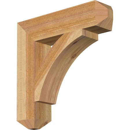 Ekena Millwork Thorton Craftsman Rough Sawn Bracket, Western Red Cedar, 4"W x 18"D x 18"H BKT04X18X18THR04RWR